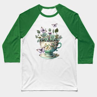 Floral Teacup Collection C Baseball T-Shirt